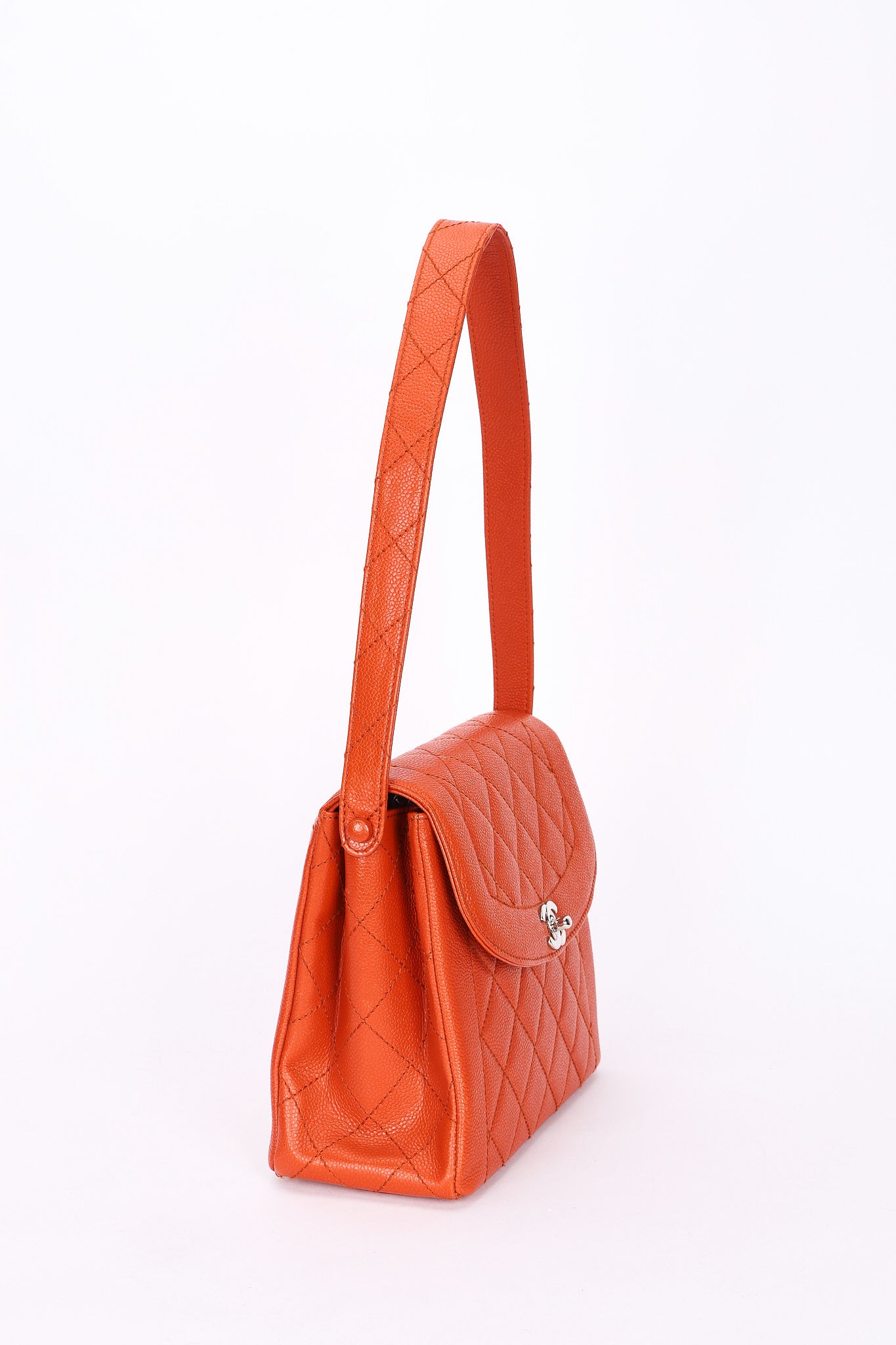 Chanel Diana Shoulder Bag Burnt Orange Caviar SHW