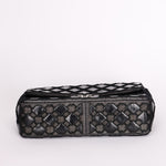 Chanel Single Flap Diamond Quilted Black Patent and Mesh SHW