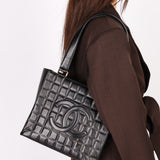 Chanel Chocolate Bar Tote Black Lambskin GHW