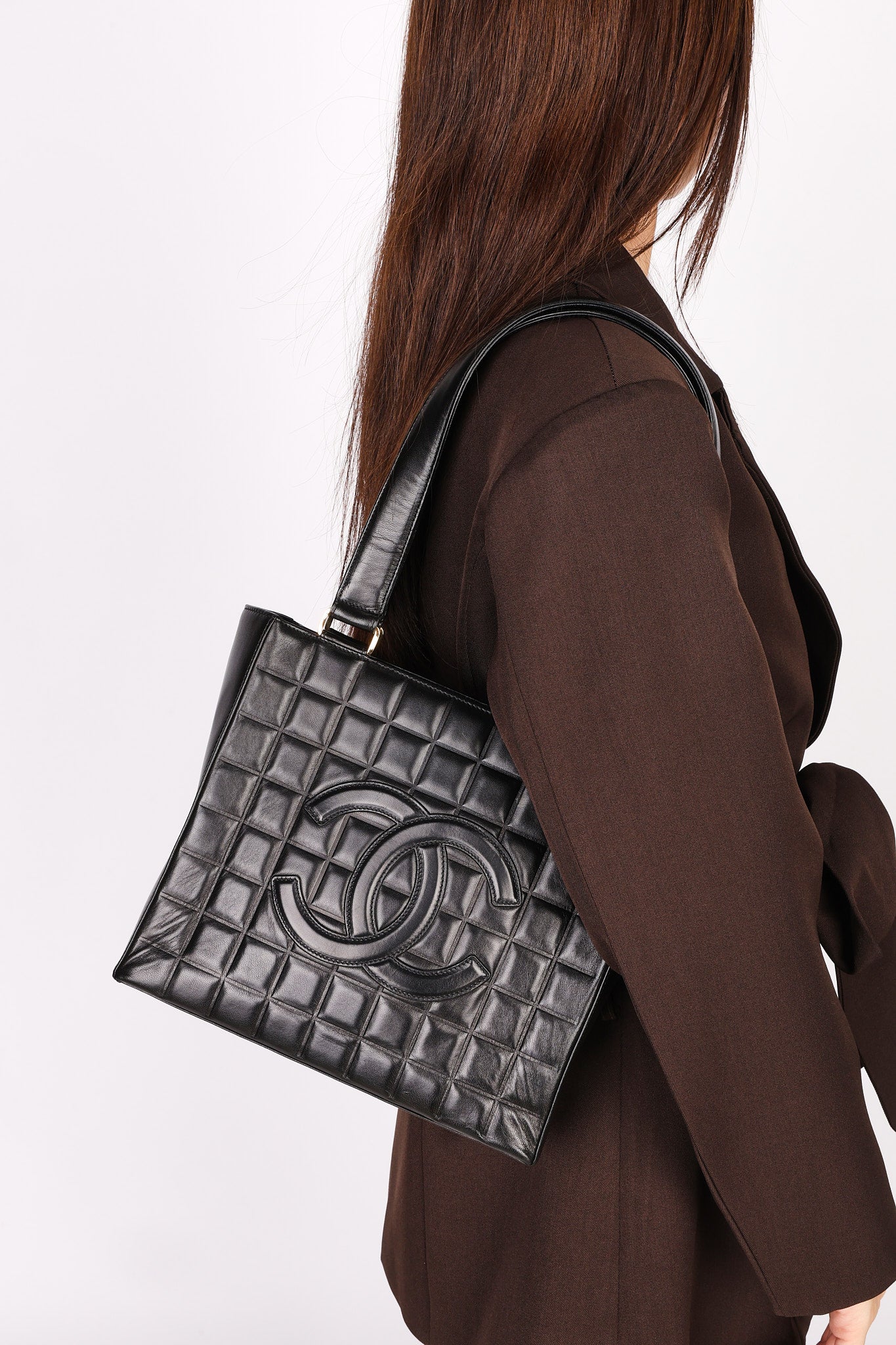 Chanel Chocolate Bar Tote Black Lambskin GHW
