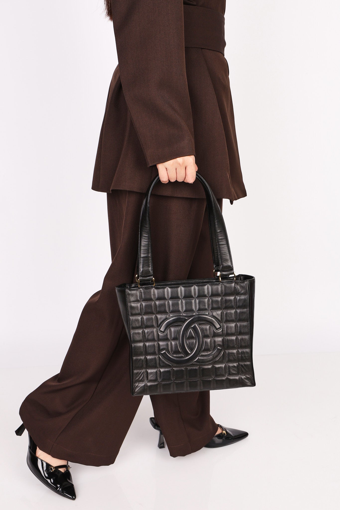 Chanel Chocolate Bar Tote Black Lambskin GHW