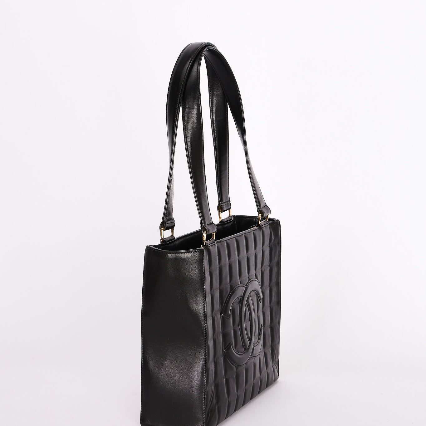 Chanel Chocolate Bar Tote Black Lambskin GHW
