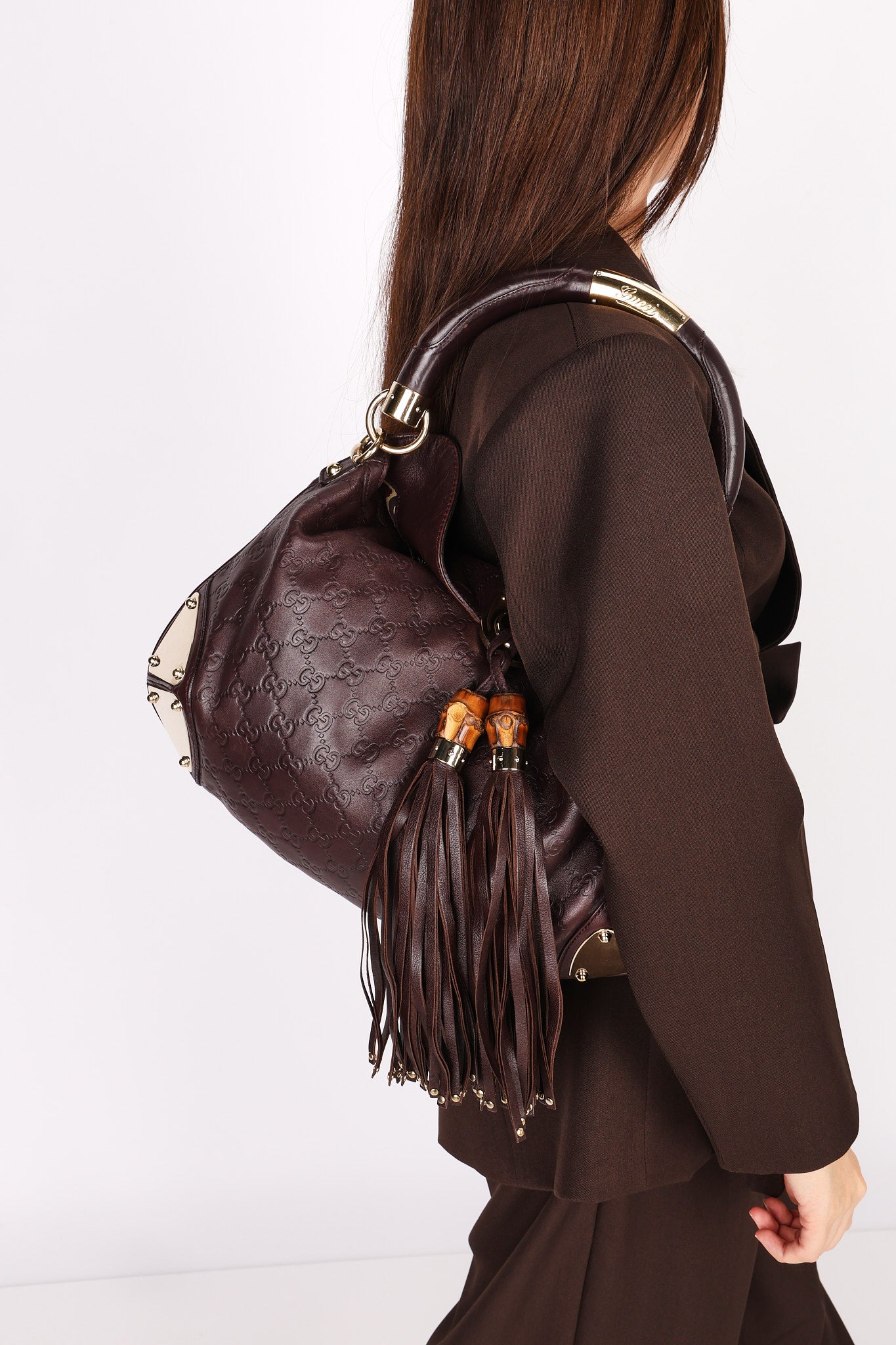 Gucci Guccissima Medium Babouska Indy Top Handle Bag