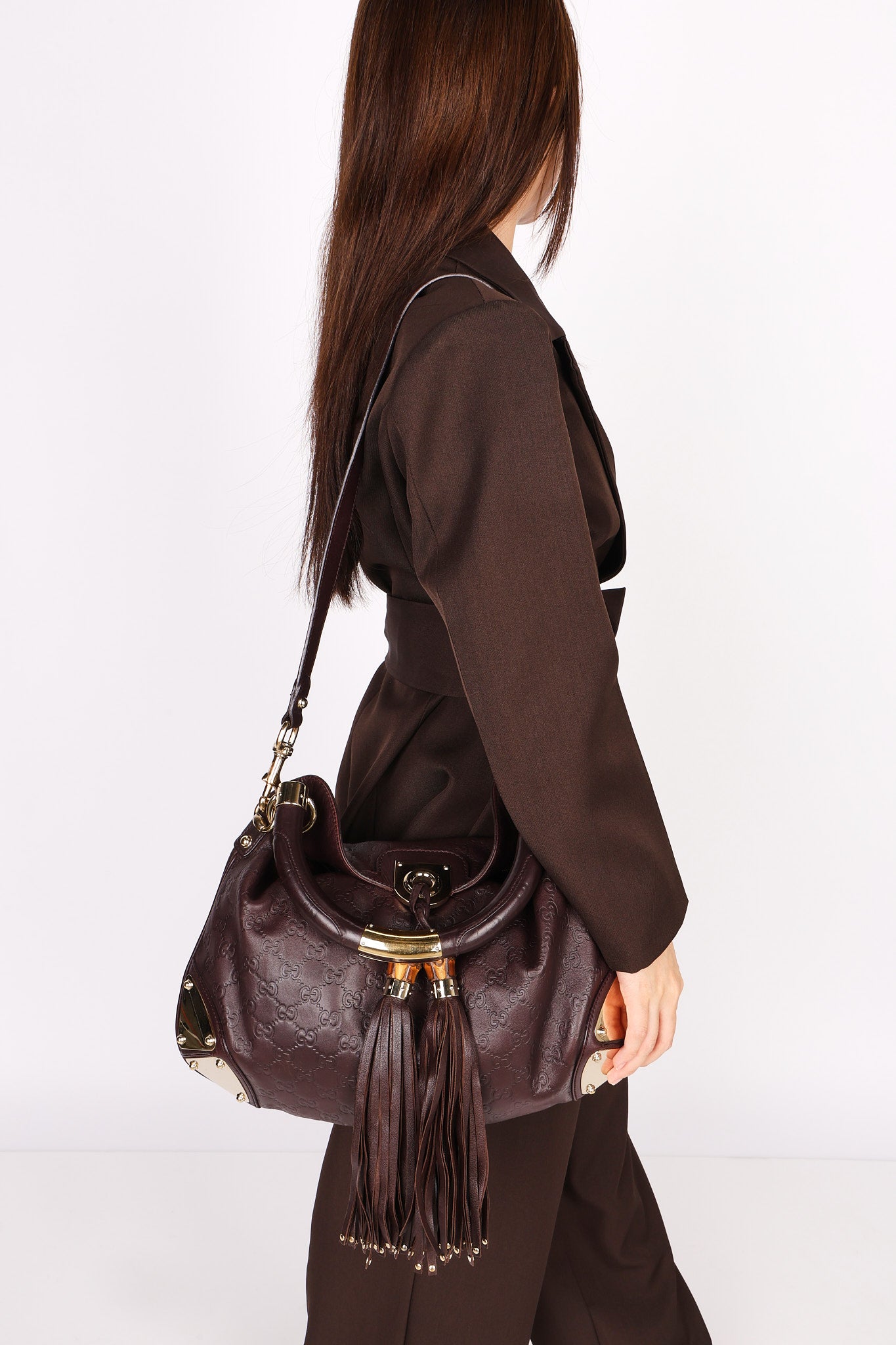 Gucci Guccissima Medium Babouska Indy Top Handle Bag