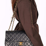 Chanel Jumbo Classic Single Flap Black Lambskin 1996 24K GP