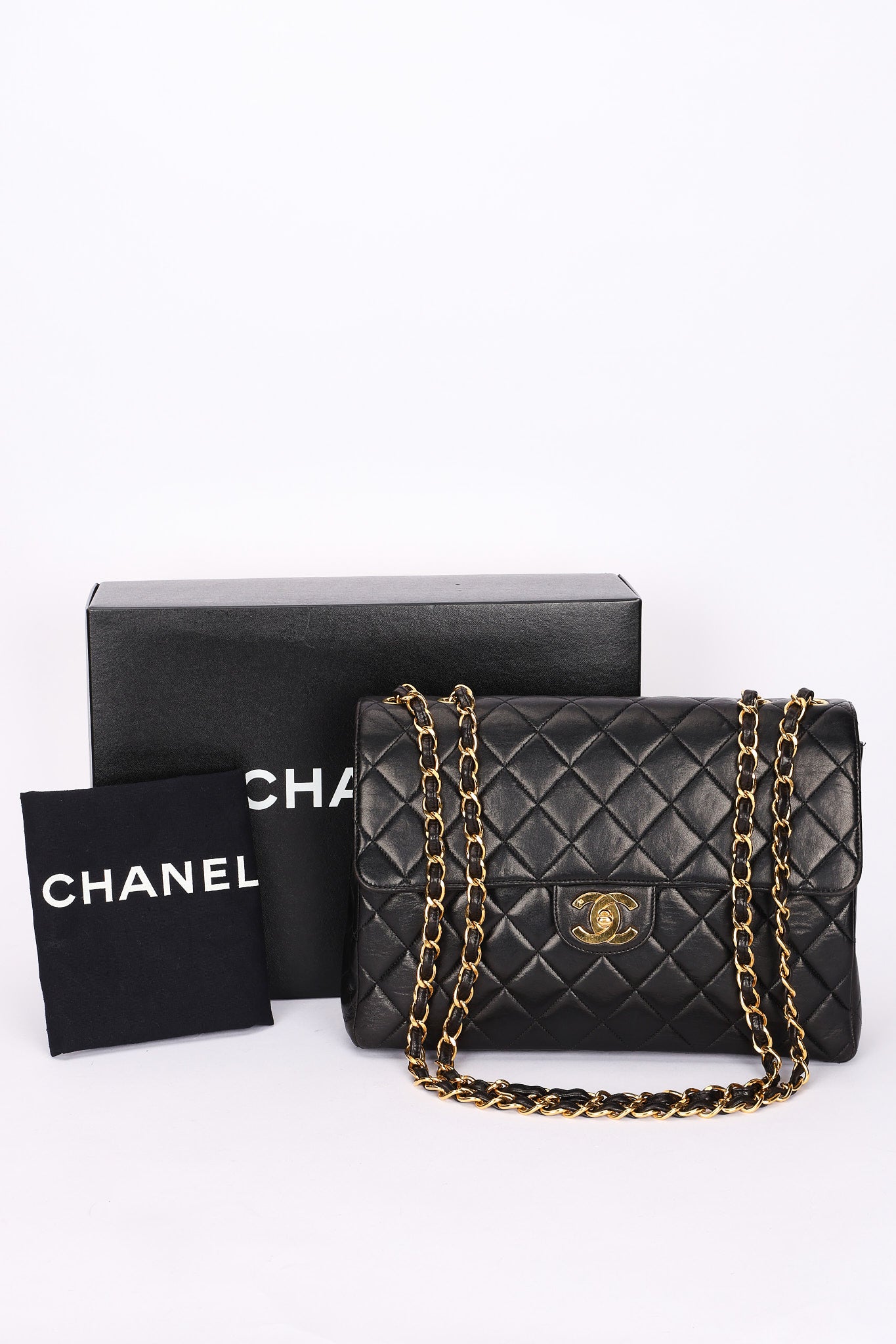 Chanel Jumbo Classic Single Flap Black Lambskin 24K GP