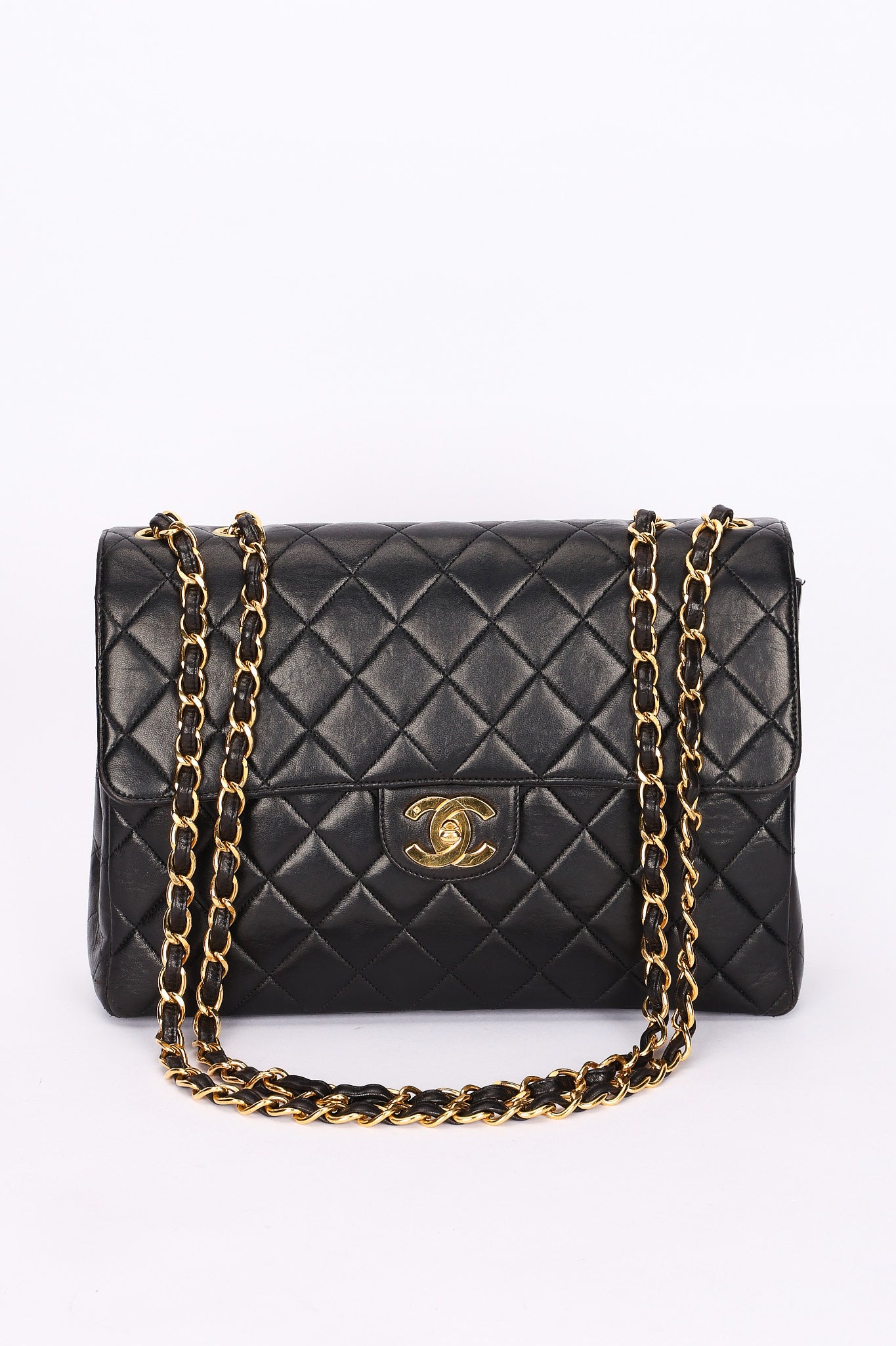 Chanel Jumbo Classic Single Flap Black Lambskin 24K GP