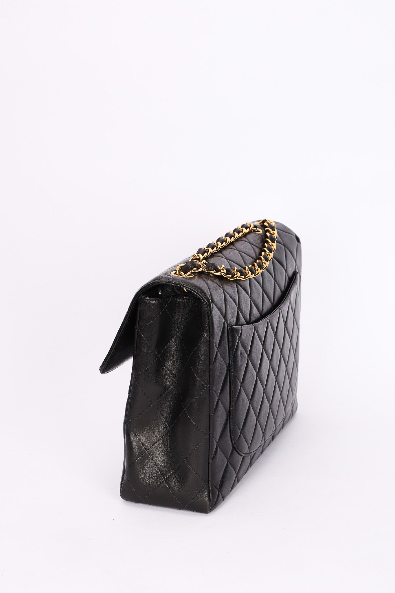 Chanel Jumbo Classic Single Flap Black Lambskin 24K GP