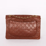 Chanel Maxi Classic Single Flap Brown Lambskin 24K GP