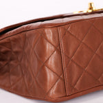 Chanel Maxi Classic Single Flap Brown Lambskin 24K GP