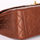 Chanel Maxi Classic Single Flap Brown Lambskin 24K GP