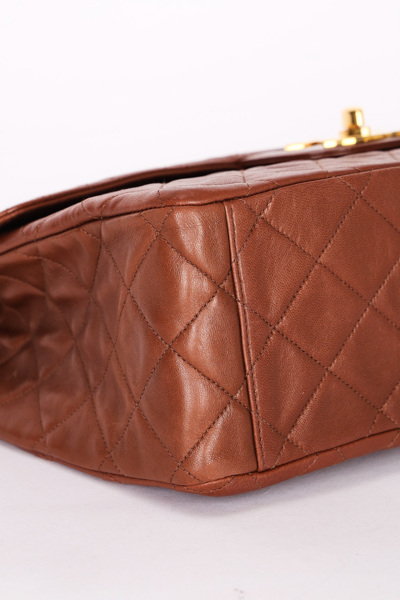Chanel Maxi Classic Single Flap Brown Lambskin 24K GP
