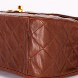 Chanel Maxi Classic Single Flap Brown Lambskin 24K GP