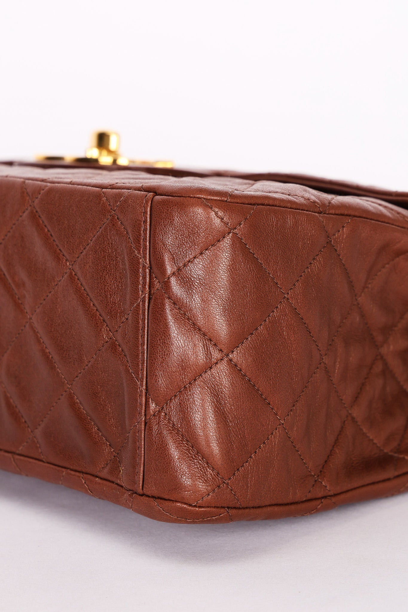 Chanel Maxi Classic Single Flap Brown Lambskin 24K GP