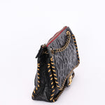 Chanel Embossed Camellia Whipstitch Shoulder Bag Black Calfskin AGHW