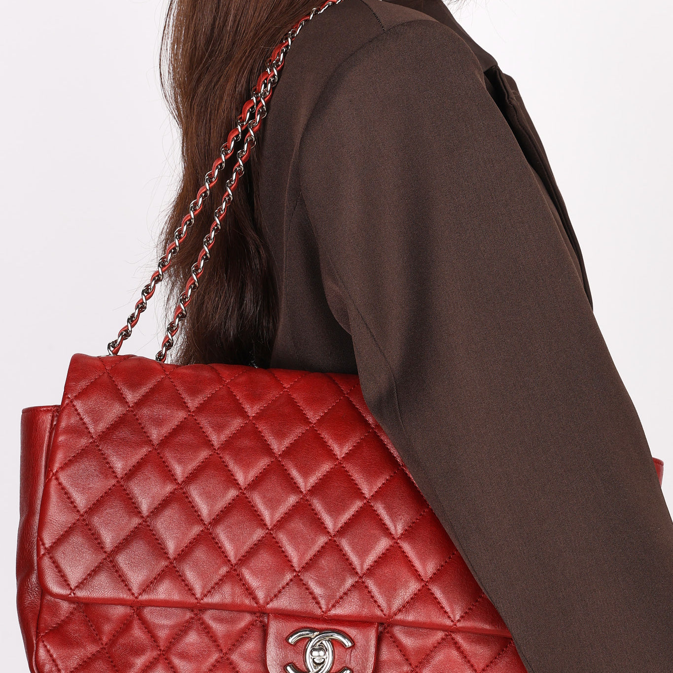 Chanel Single Flap Red Calfskin SHW