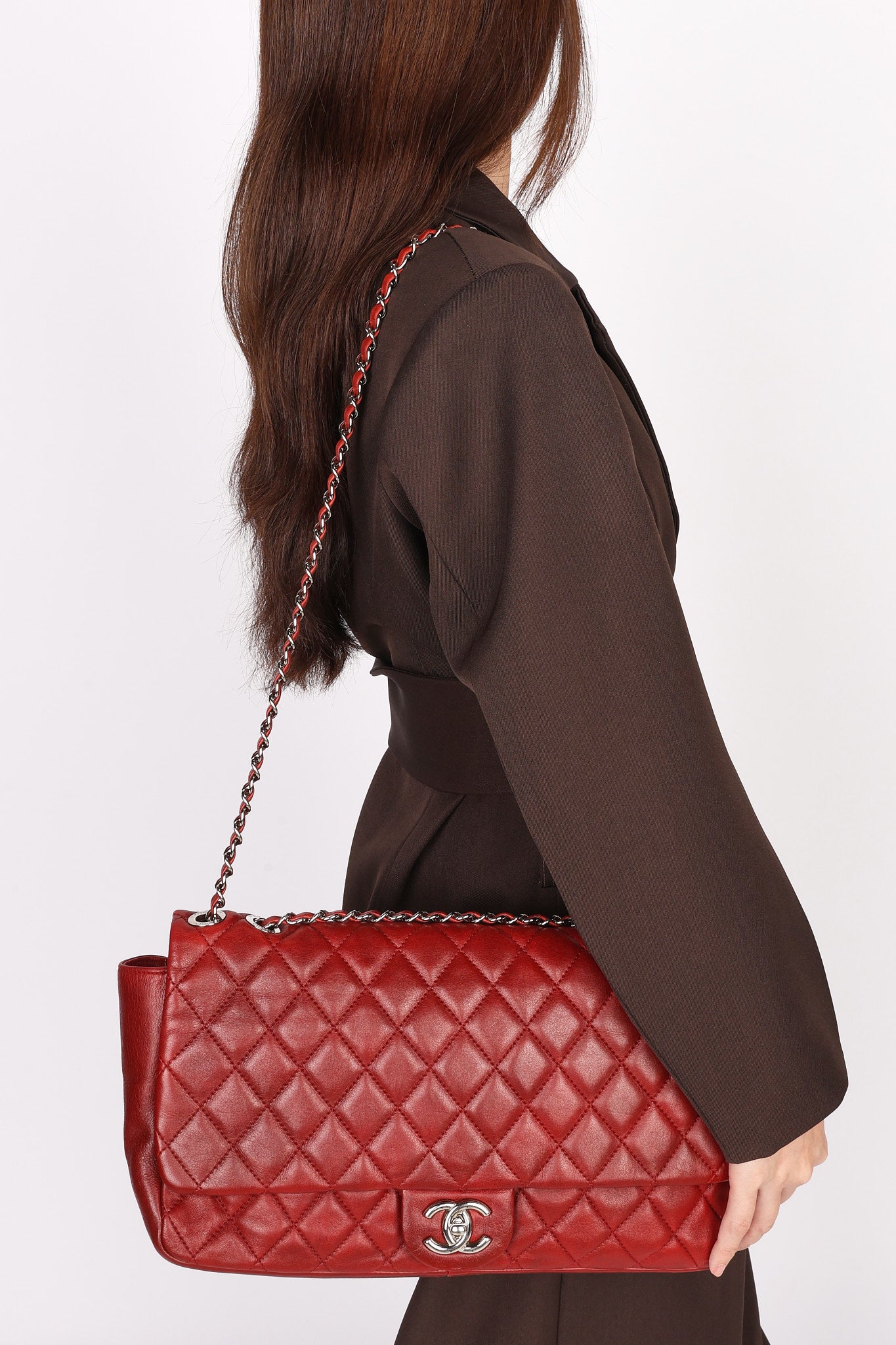 Chanel Single Flap Red Calfskin SHW