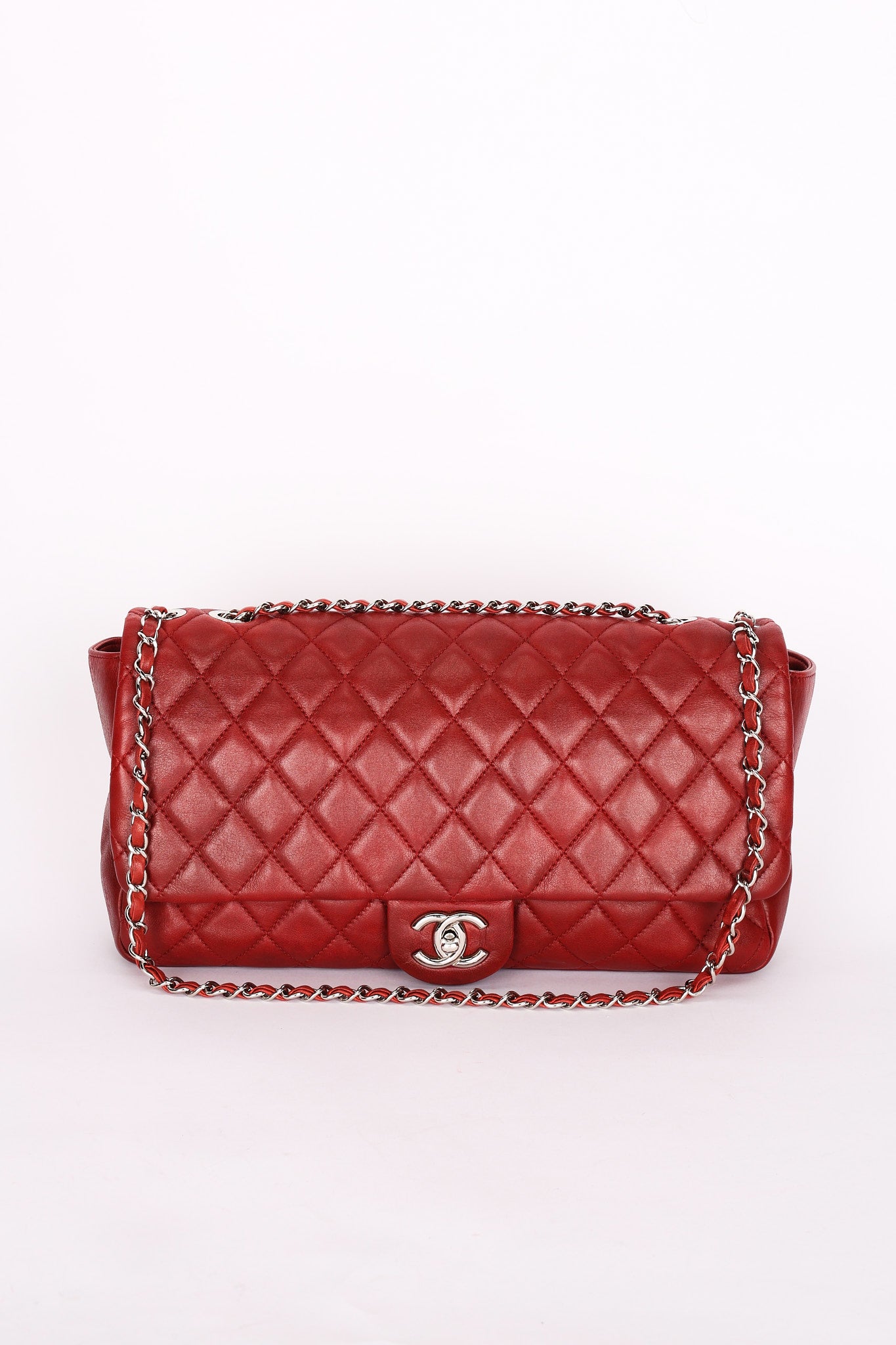 Chanel Single Flap Red Calfskin SHW