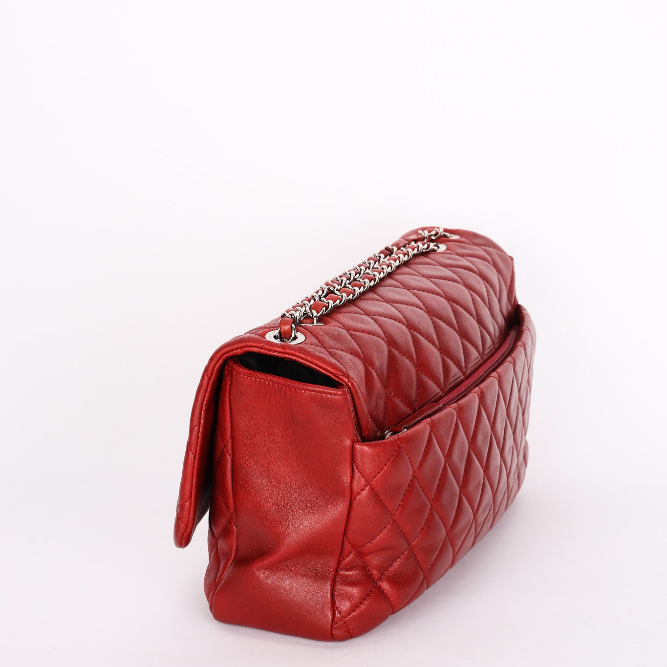 Chanel Single Flap Red Calfskin SHW
