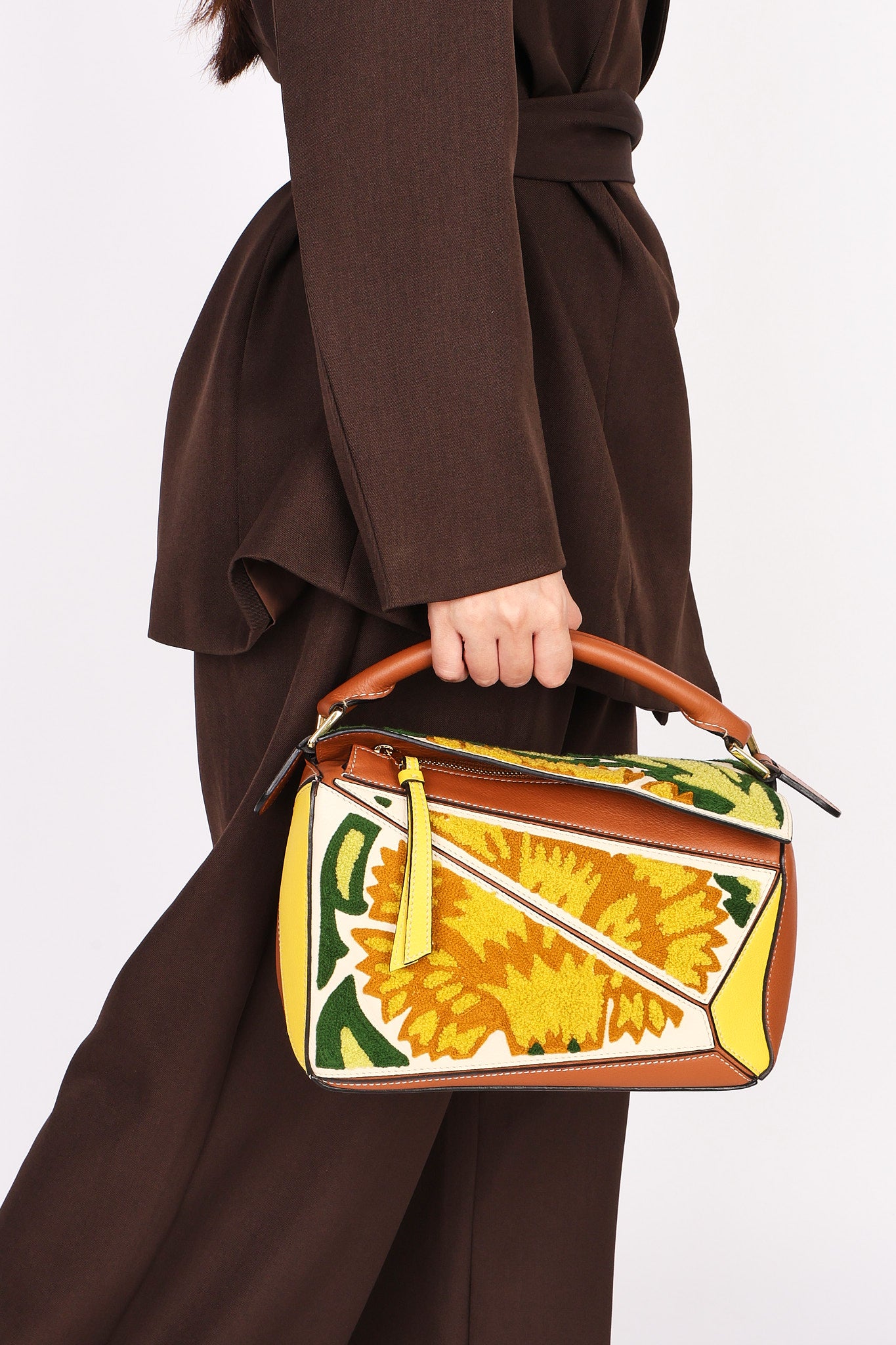 Loewe Small Embroidered Floral Puzzle Bag
