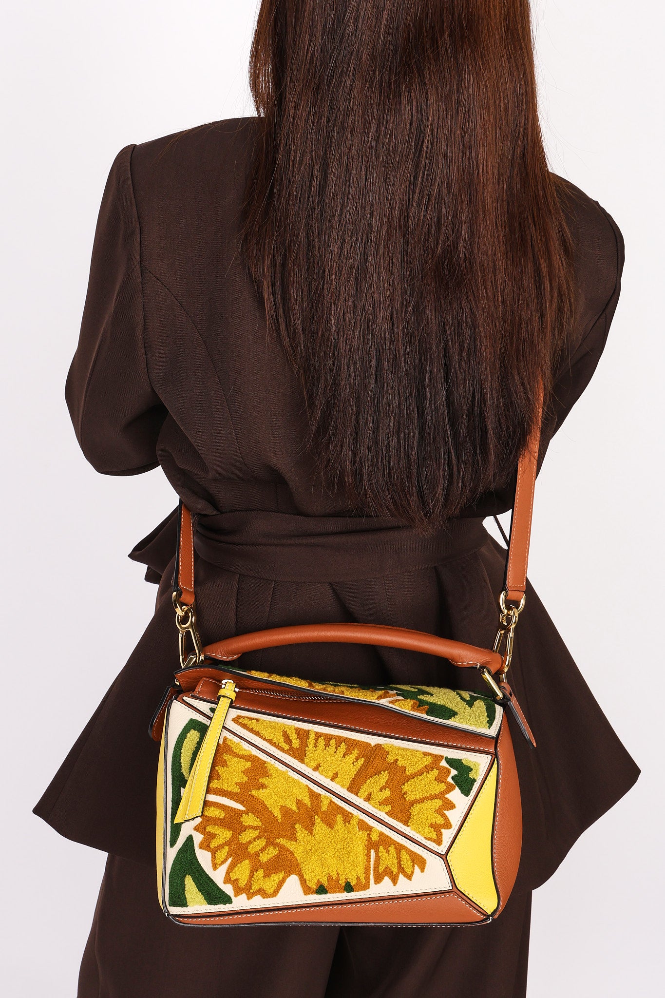 Loewe Small Embroidered Floral Puzzle Bag