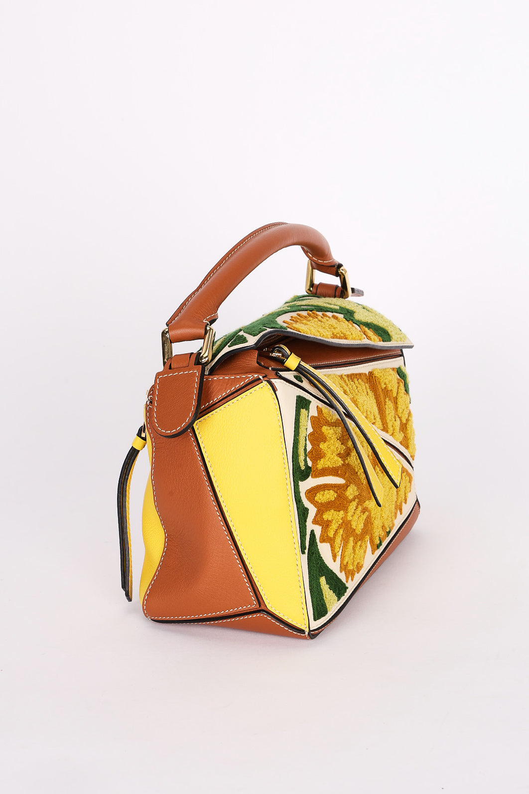 Loewe Small Embroidered Floral Puzzle Bag
