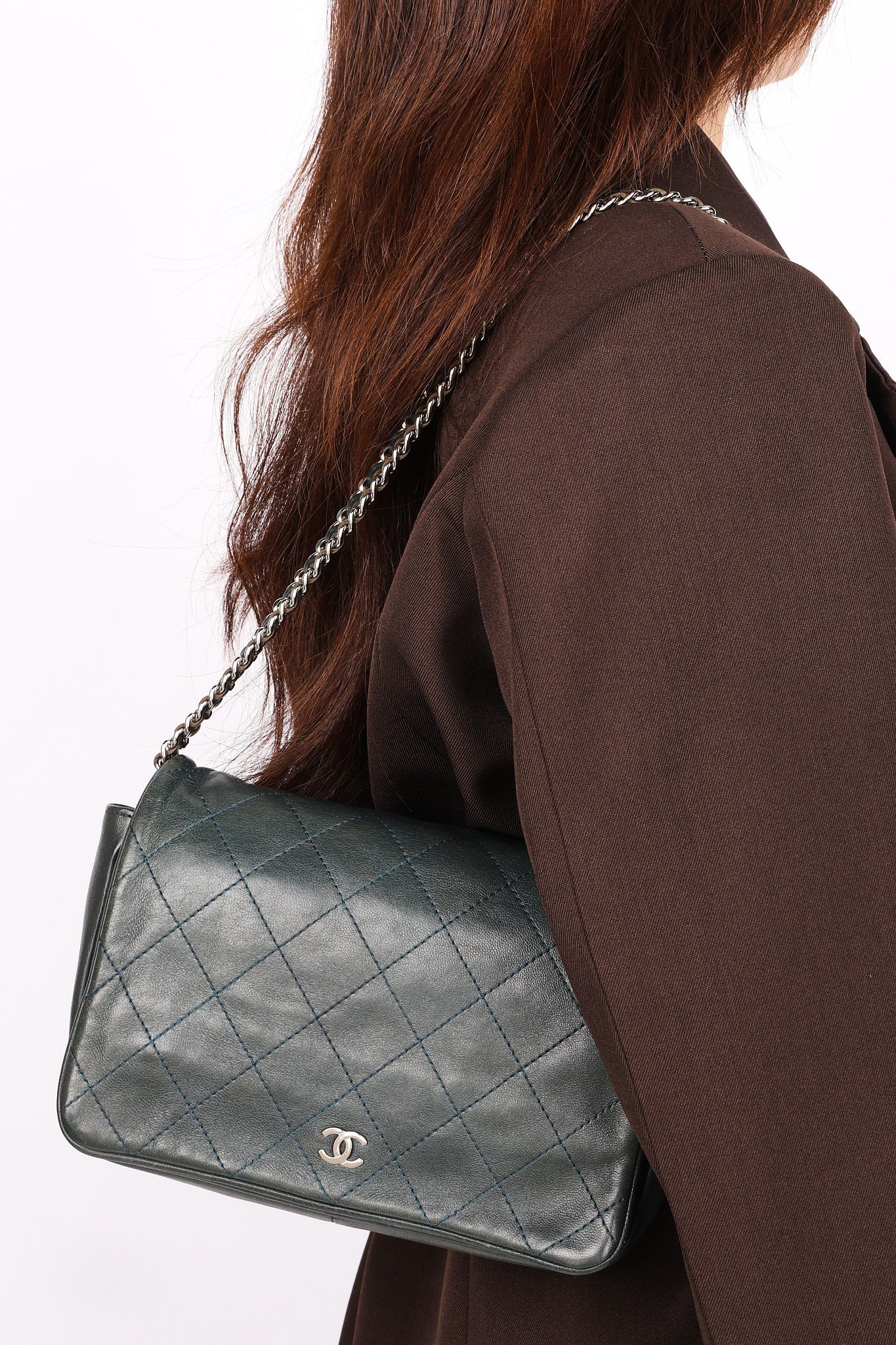 Chanel Wallet on Chain Green Calfskin SHW
