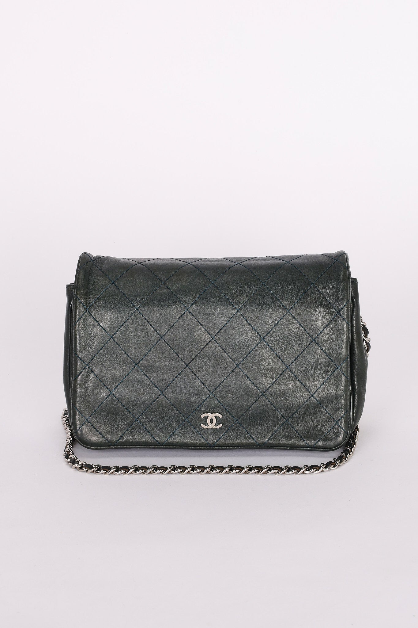 Chanel Wallet on Chain Green Calfskin SHW