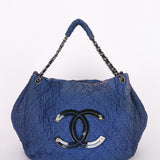 Chanel Large Cloquée Nylon Bubble Hobo SHW