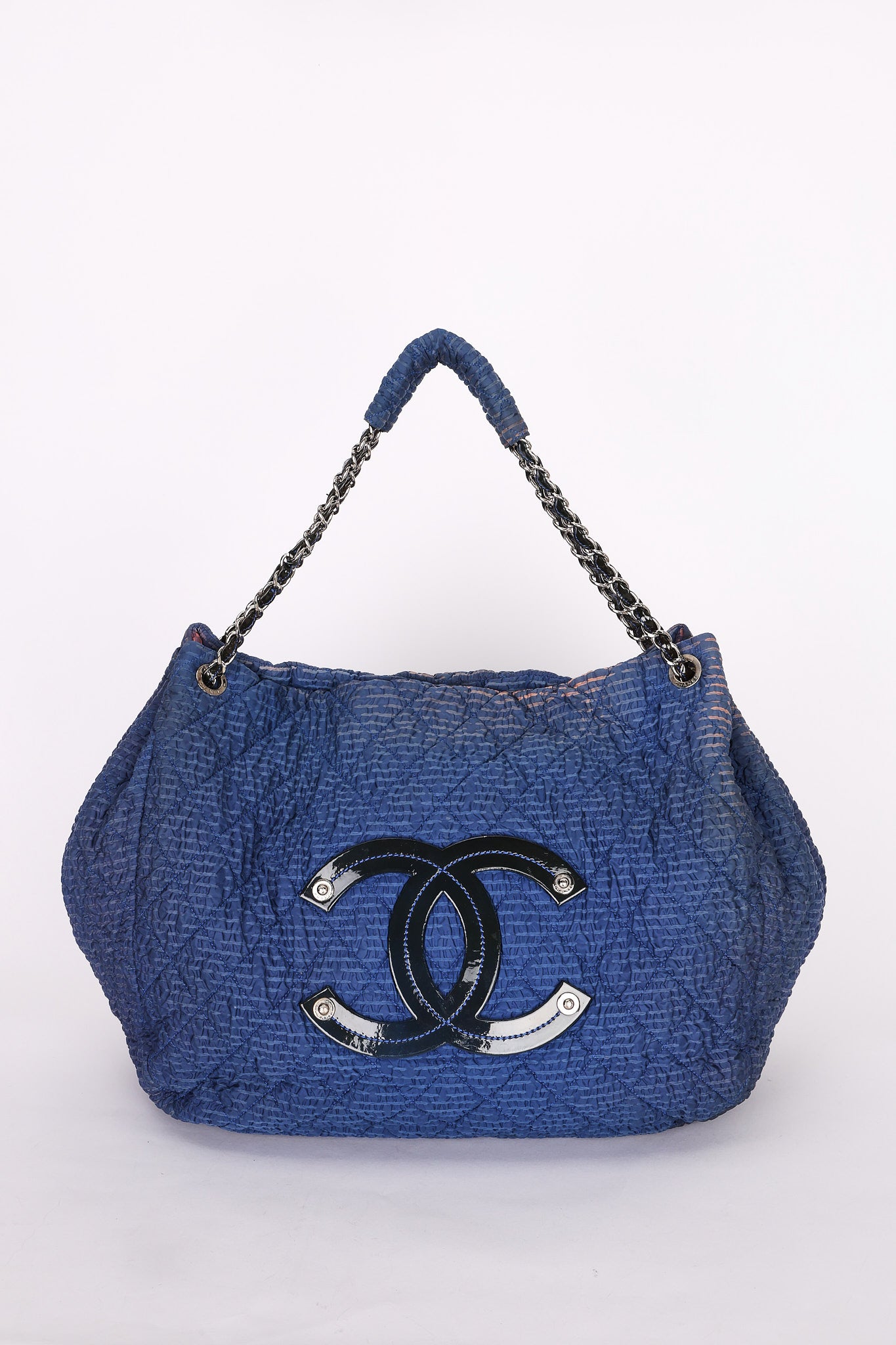 Chanel Large Cloquée Nylon Bubble Hobo SHW