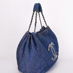 Chanel Large Cloquée Nylon Bubble Hobo SHW