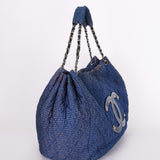 Chanel Large Cloquée Nylon Bubble Hobo SHW