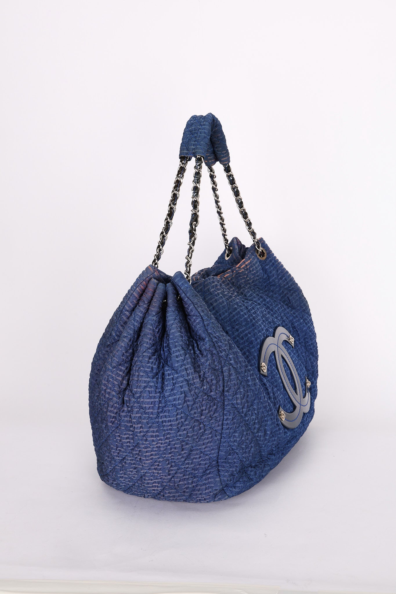 Chanel Large Cloquée Nylon Bubble Hobo SHW
