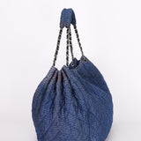 Chanel Large Cloquée Nylon Bubble Hobo SHW