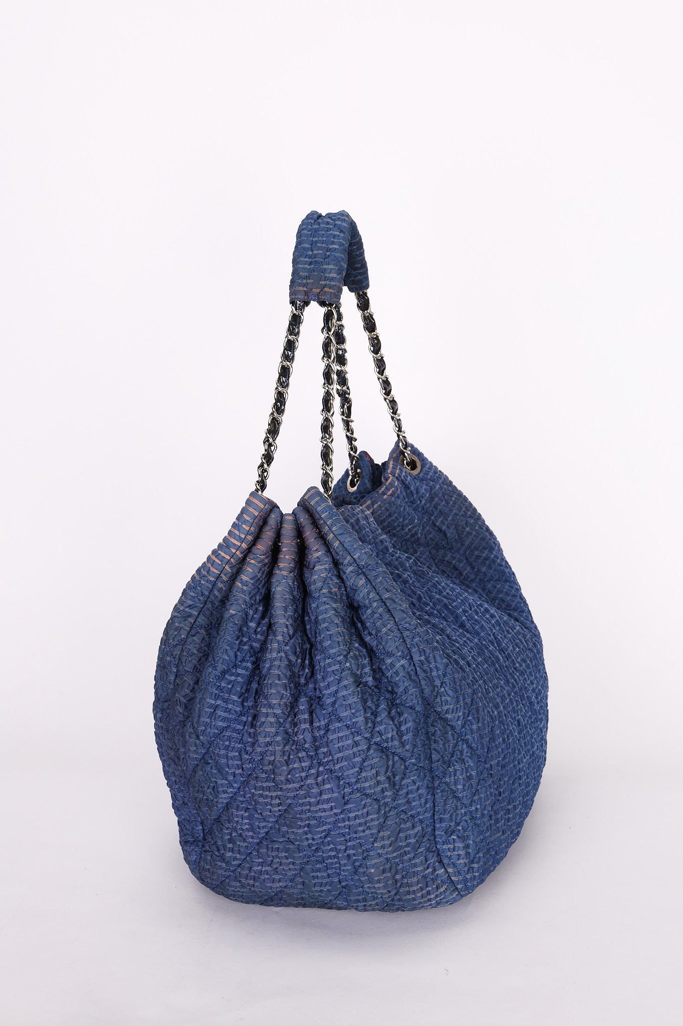 Chanel Large Cloquée Nylon Bubble Hobo SHW