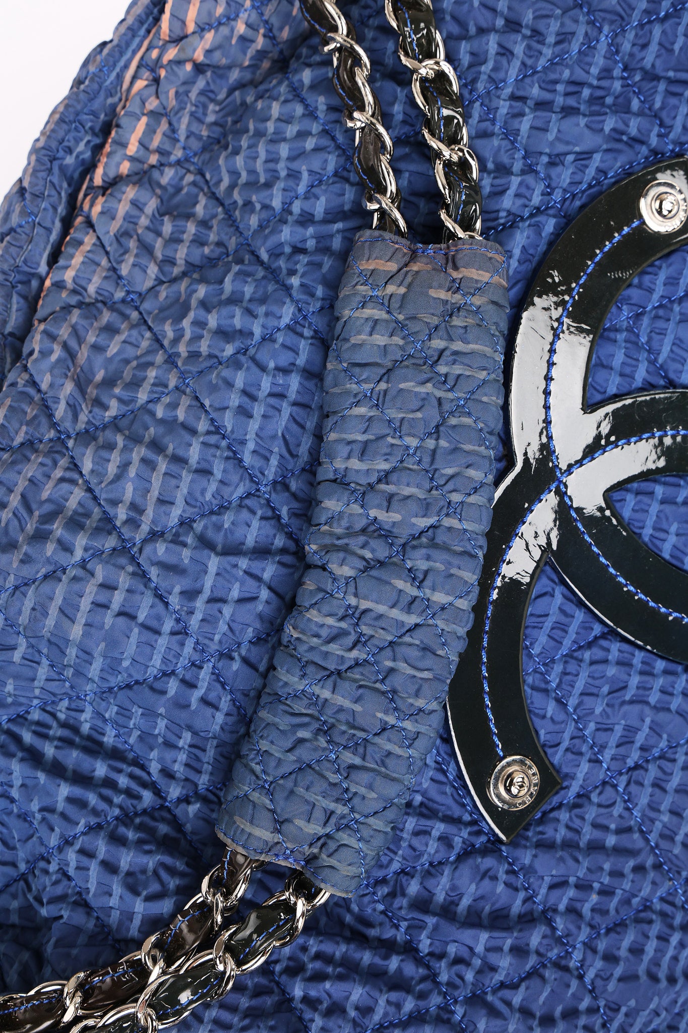 Chanel Large Cloquée Nylon Bubble Hobo SHW
