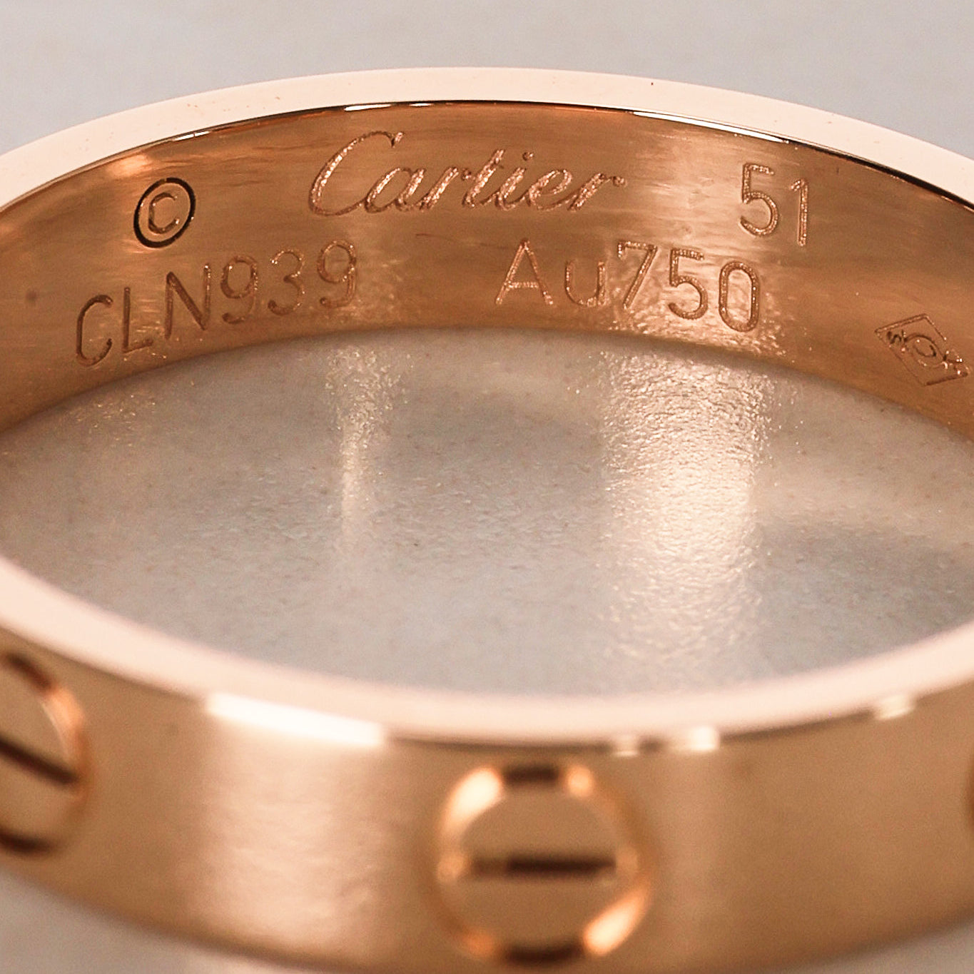 Cartier 18K Rose Gold Love Ring, Size US 5.75