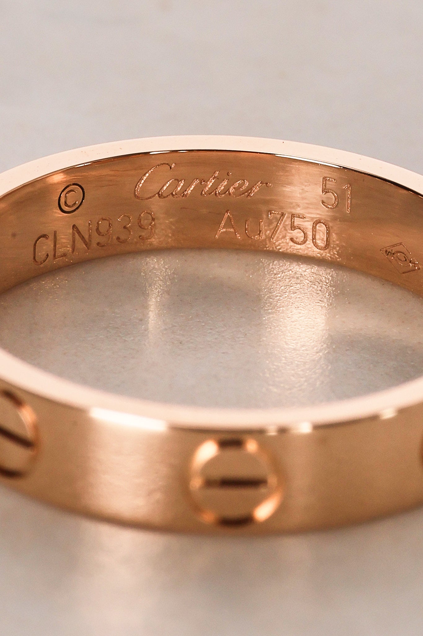 Cartier 18K Rose Gold Love Ring, Size US 5.75