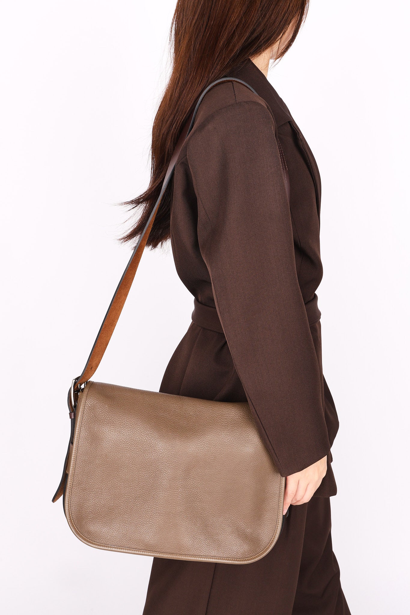 Hermès Barda Messenger Bag (color) Veau Alamo 2015 PHW