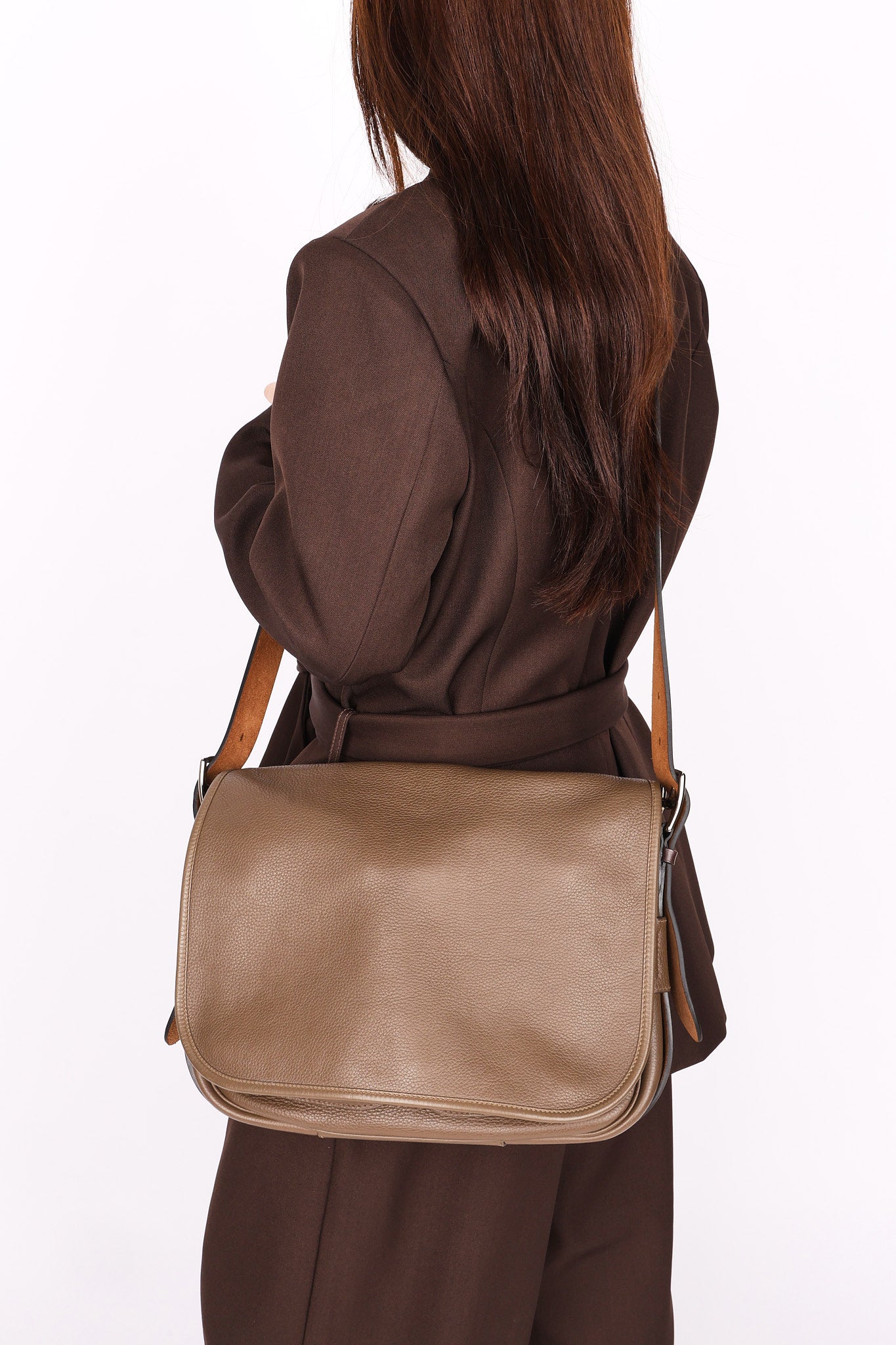 Hermès Barda Messenger Bag (color) Veau Alamo 2015 PHW