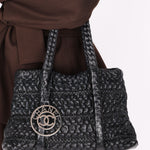 Chanel Hidden Chain Tote Black Wrinkled Lambskin 2008 DSHW