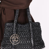 Chanel Hidden Chain Tote Black Wrinkled Lambskin 2008 DSHW
