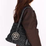 Chanel Hidden Chain Tote Black Wrinkled Lambskin 2008 DSHW