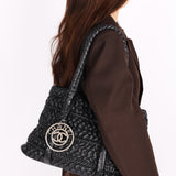 Chanel Hidden Chain Tote Black Wrinkled Lambskin 2008 DSHW