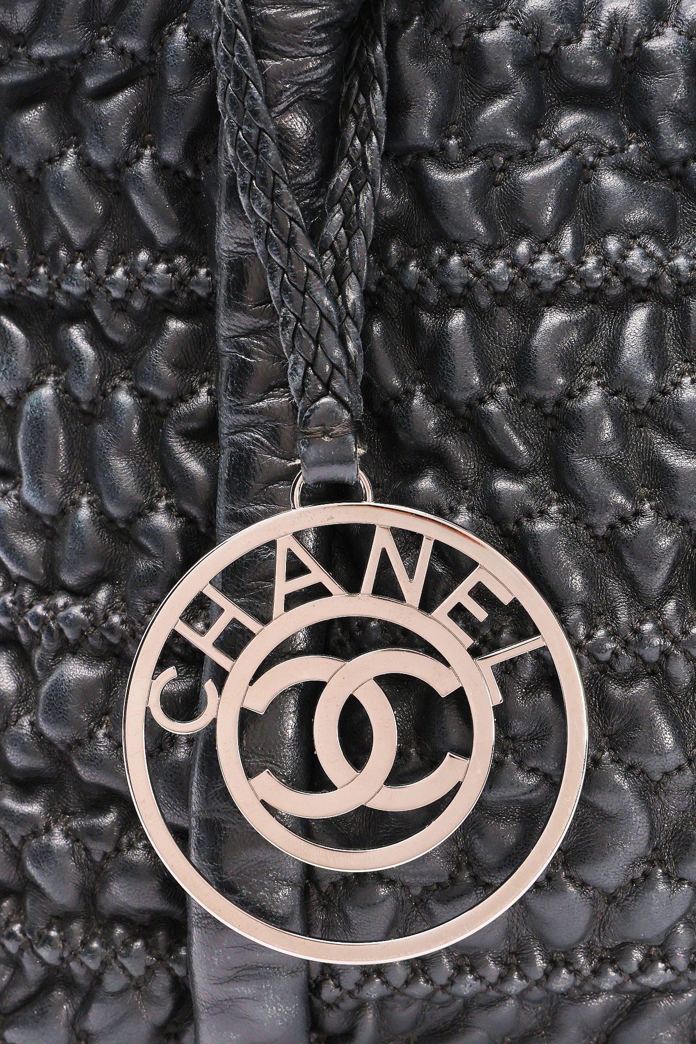 Chanel Hidden Chain Tote Black Wrinkled Lambskin 2008 DSHW