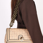 Bottega Veneta Intrecciato Nappa and Snakeskin Olimpia Knot Flap