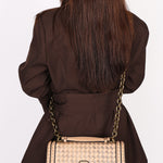 Bottega Veneta Intrecciato Nappa and Snakeskin Olimpia Knot Flap