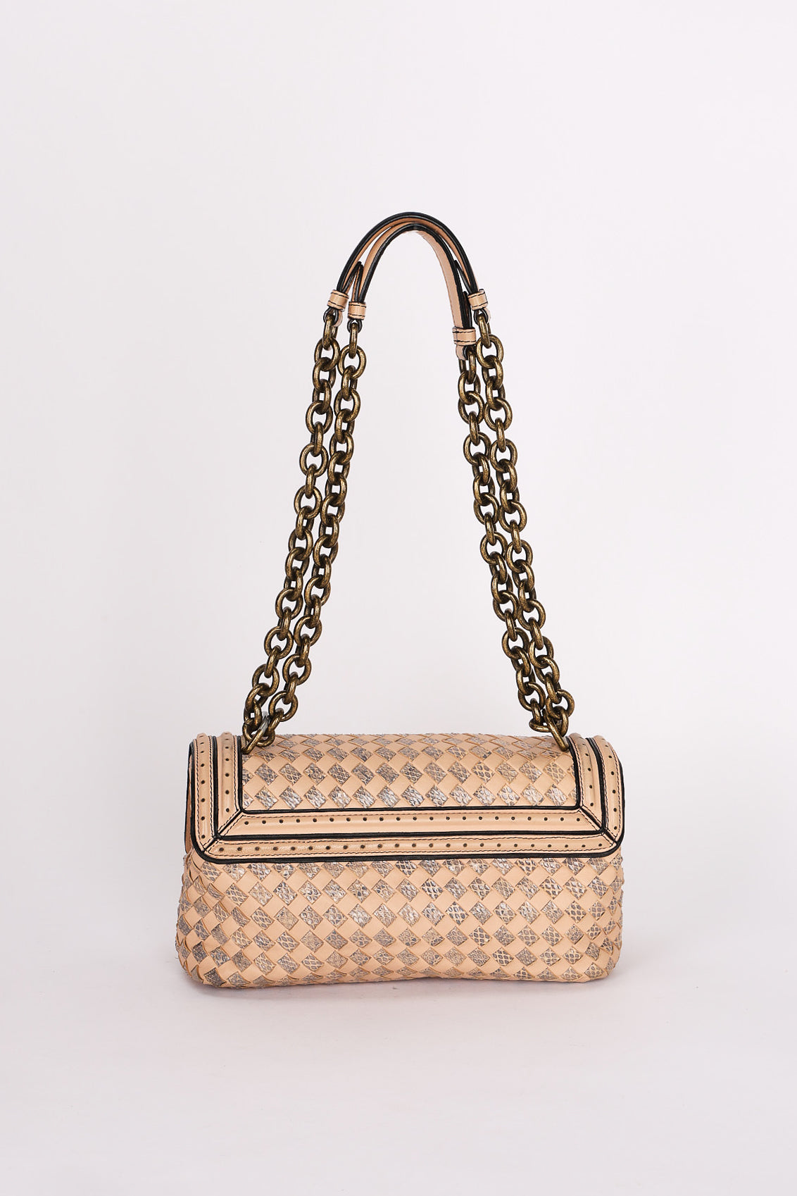 Bottega Veneta Intrecciato Nappa and Snakeskin Olimpia Knot Flap