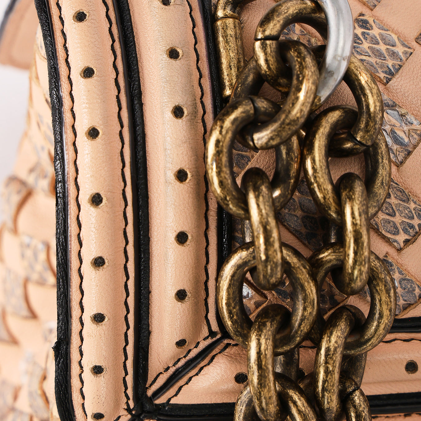 Bottega Veneta Intrecciato Nappa and Snakeskin Olimpia Knot Flap