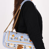 Fendi Floral Knit Baguette Bag